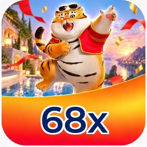 Interface da plataforma 68x mostrando slots populares e bônus de boas-vindas